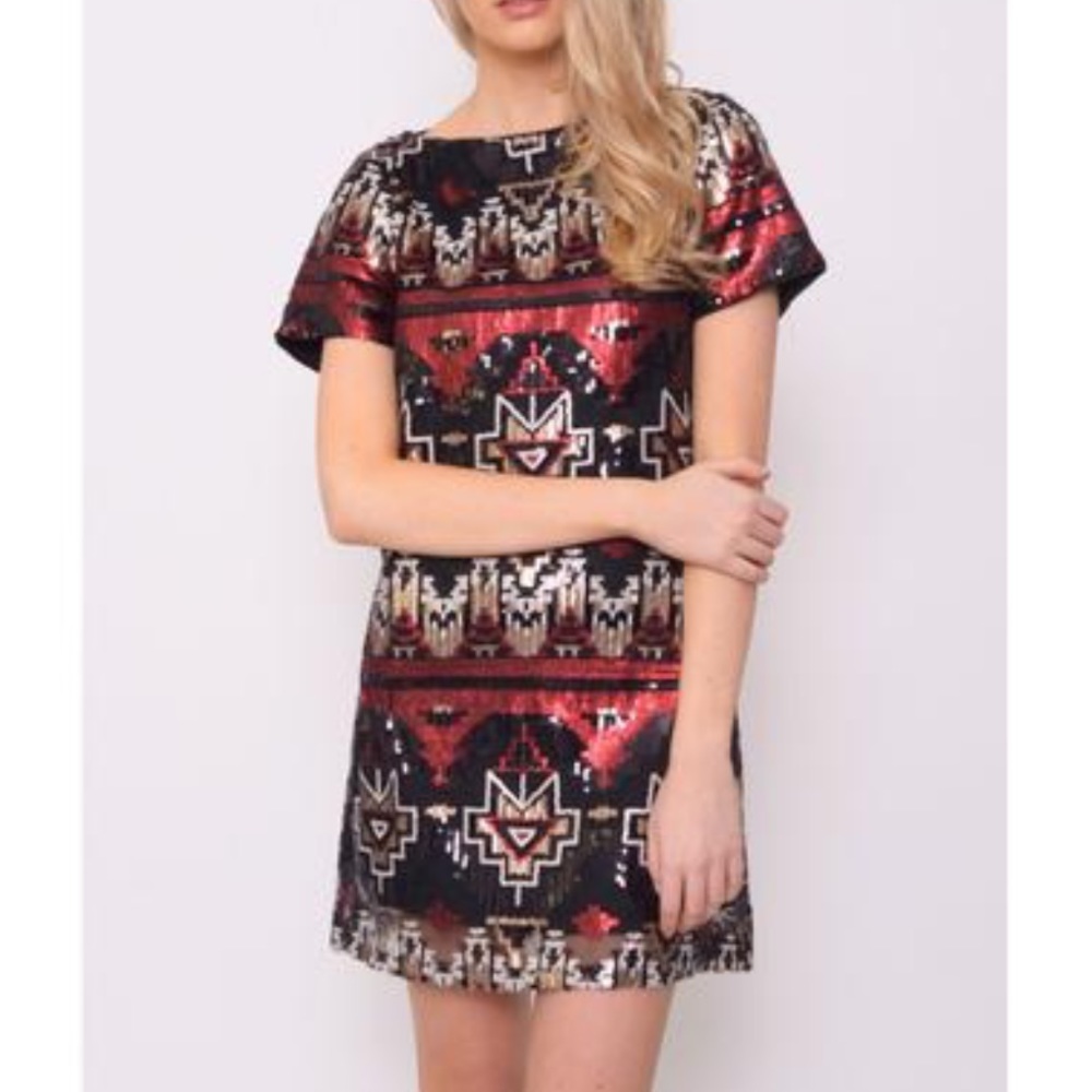 Aztec sequin dress.